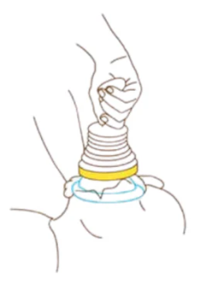 AtemRetter™ 2.0 sicher über Mund und Nase legen.