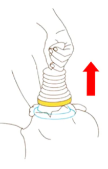 Girf nach oben ziehen um Hinderniss zu entfehren.